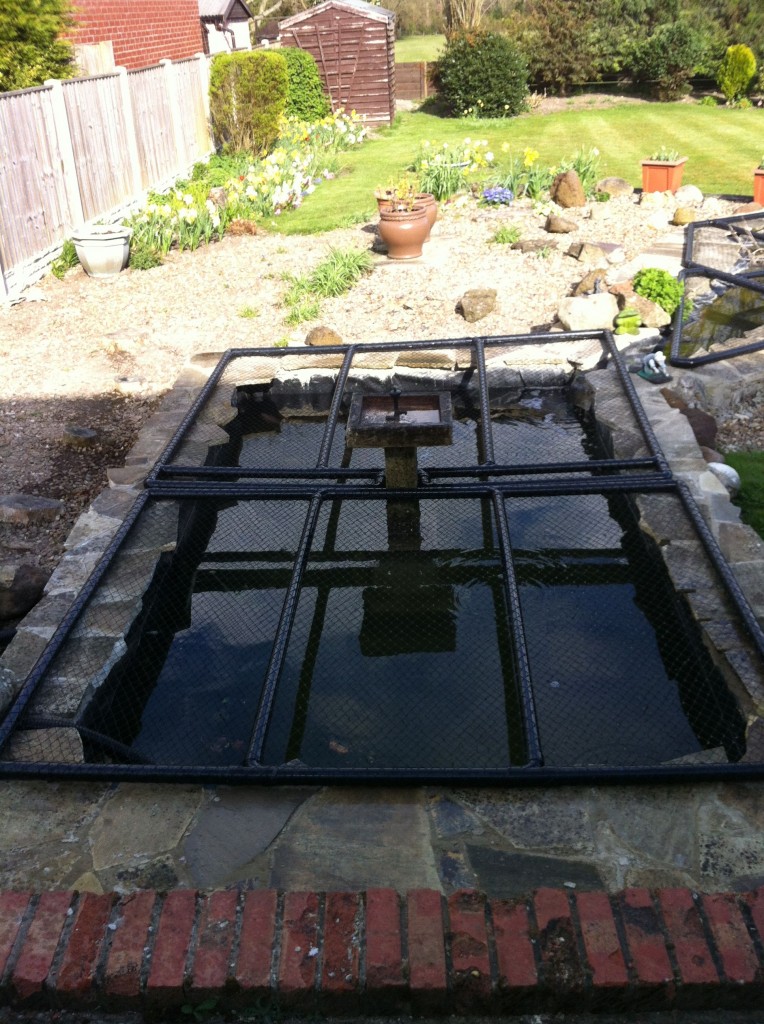 Leaking concrete pond after repair