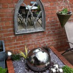 stainless steel spherical water feature